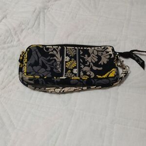 Vera Bradley Black and Yellow Floral Clutch